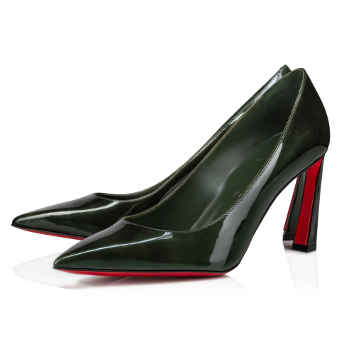 CL Condora Pumps 85mm Patent Leather Black Green