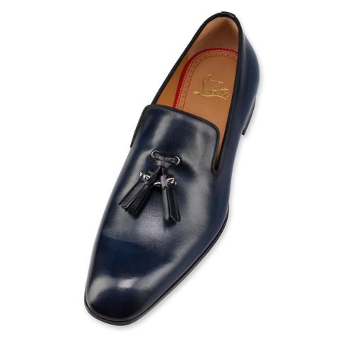 CL Dandelion Tassel Loafers Patinated Calf Leather Marine Blue