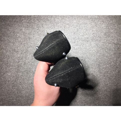 CL Degraspike Ballet Flats Fabric Black