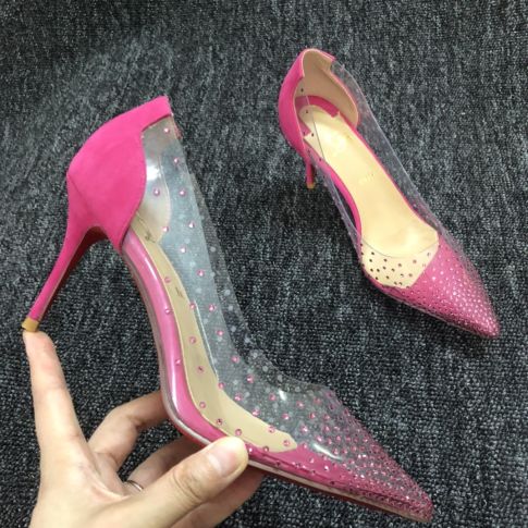 CL Degrastrass Pumps Suede and PVC Pink