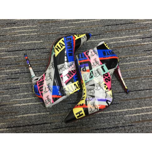 CL Gorgona Ankle Boots 100mm Patent Leather Loubiballage