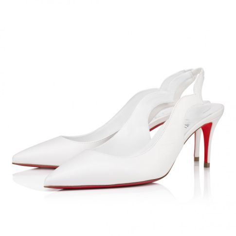 CL Hot Chick Sling 70mm Sling Back Pumps Nappa Leather Bianco