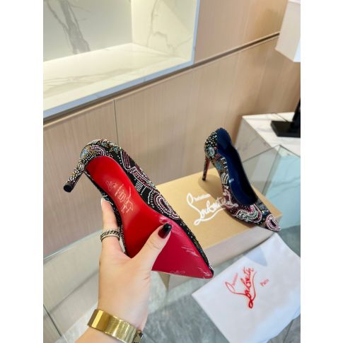 CL Hot Chick Starlight Pumps 100mm Veau Velours Black