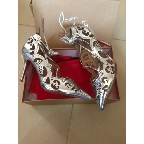 CL Impera Pumps Lasercut Metallic Leather Silver