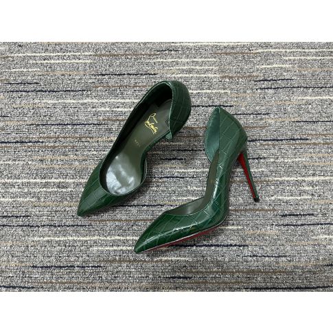 CL Iriza Pumps 100mm Croc-effect Leather Green