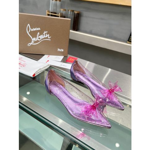 CL Jelly Strass Flats Pvc Iridescent Nappa Leather And Strass Parme