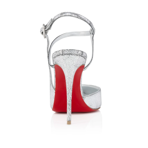 CL Jenlove Pumps 100mm Manoir Laminated Leather Silver