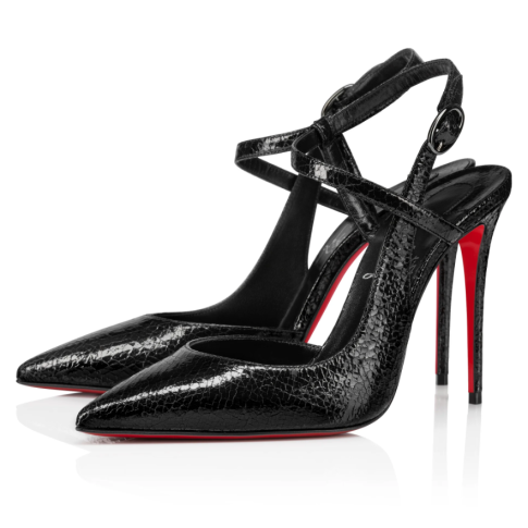 CL Jenlove Pumps 100mm Star Textured Specchio Leather Black