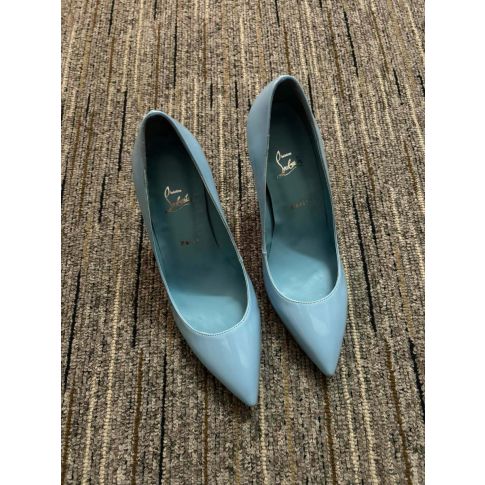 CL Kate Pumps 85mm Pelle Verniciata Blu