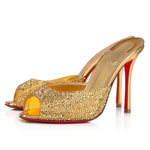 CL Me Dolly Strass Pumps 100 mm Suede Strass Embellished Gold