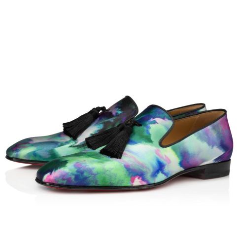 CL Officialito Loafers Crepe Satin Melancholia Print Multicolor