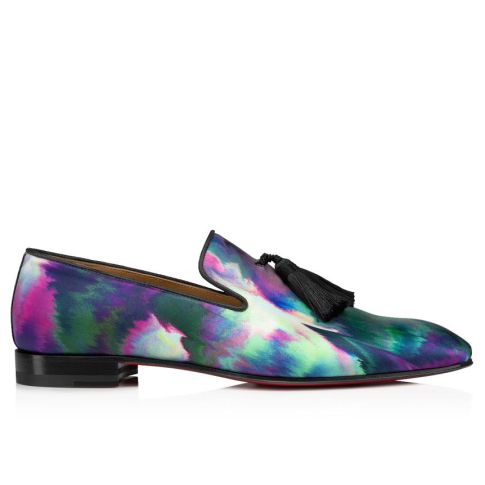 CL Officialito Loafers Crepe Satin Melancholia Print Multicolor
