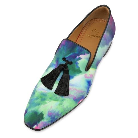 CL Officialito Loafers Crepe Satin Melancholia Print Multicolor