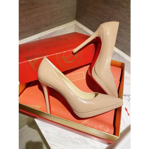 CL Pigalle Plato Pumps 100mm Patent Leather Nude