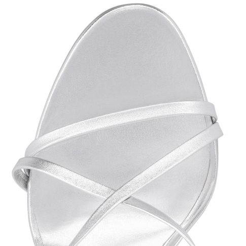 CL Sekmeta Alta 120mm Platform Sandals Iridescent Nappa Leather Silver