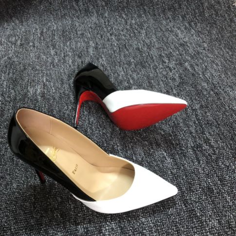 CL Stilettos Pumps Two Tones Nappa Leather Black White