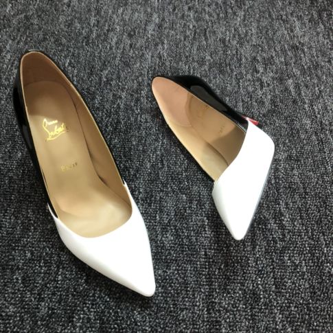 CL Stilettos Pumps Two Tones Nappa Leather Black White