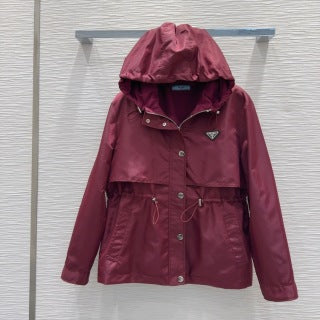 Prada 2025 jacket Black and Red Burgundy Polyester