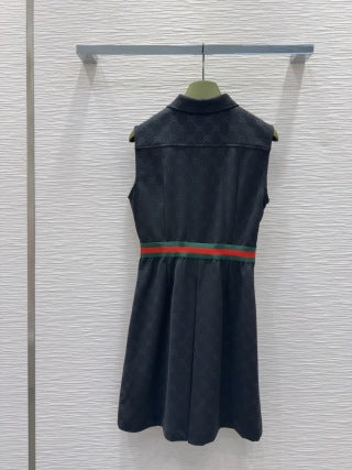 Gucci 25 Embossed Vest Skirt Polyester Fiber