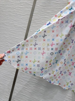 LV 25 Camicia leggermente trasparente Nero Bianco Poliestere