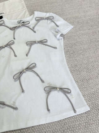 CC 25 Bow Knitted T-shirt Cotton