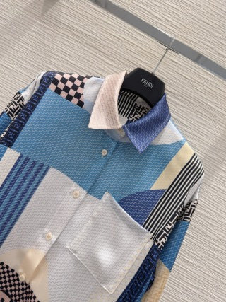 Fendi 25 Suit Blue Polyester Fiber