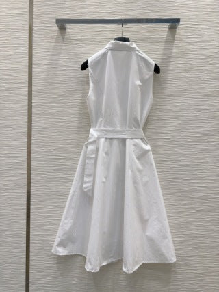 CD 25 Abito gilet in cotone bianco e nero