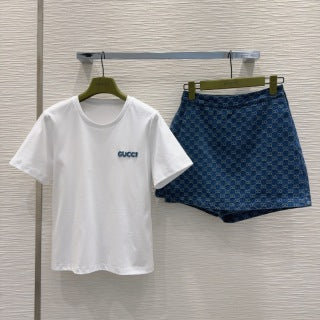 Gucci 25 Set White Blue Cotton