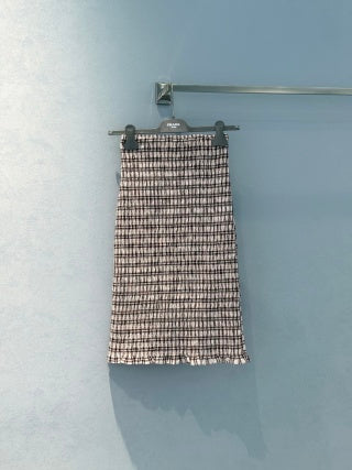 Prada 25 Plaid Set White mix Colors Cotton