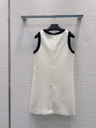 Prada 25 Sleeveless Dress Black and White Polyester