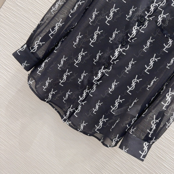 YSL 2025 Monogram Suit Black White Polyester