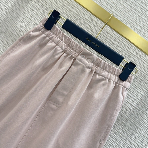 LV 25 Versatile T-shirt Set Pink Cotton