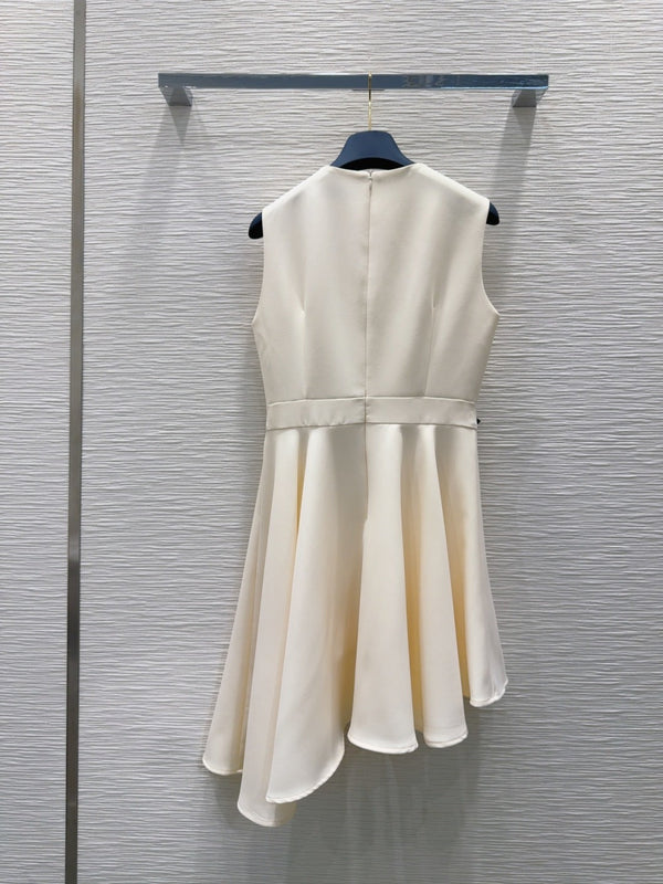 LV 25 Irregular Vest Dress Black Beige Cotton Poliester