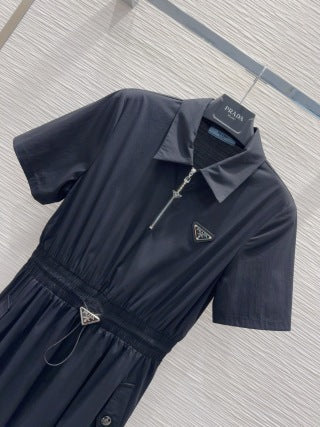 Prada 2025 Shirt Dress Black and White Cotton