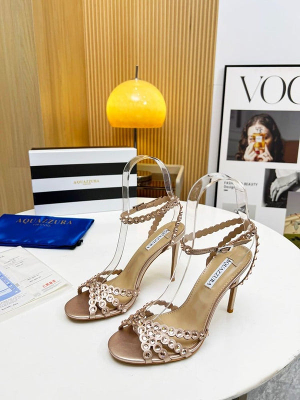 Aquazzura Slingback Heel 10.5cm Beige Calfskin