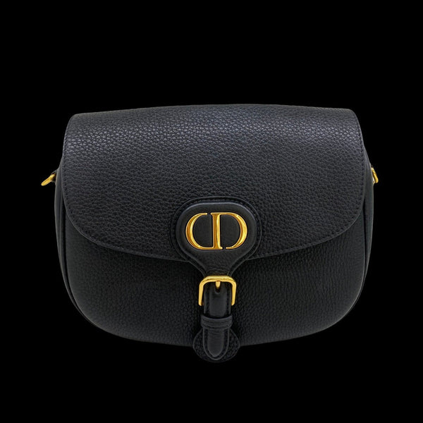 CD Medium Bobby Bag Black Calfskin Ghw