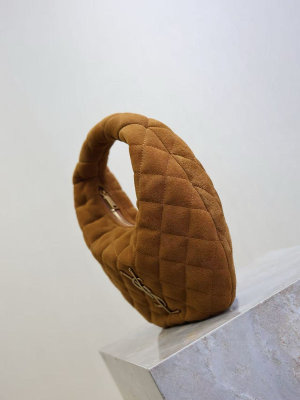 YSL Icarino Bag 17cm Brown Suede