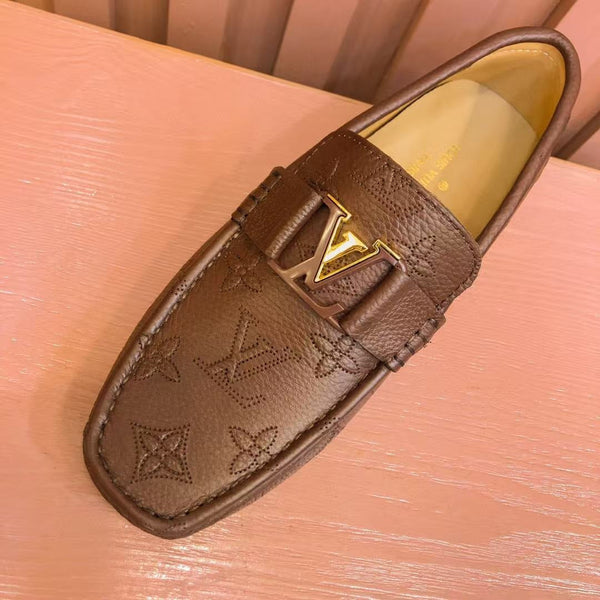 Mocassino LV in pelle di mucca monogramma marrone