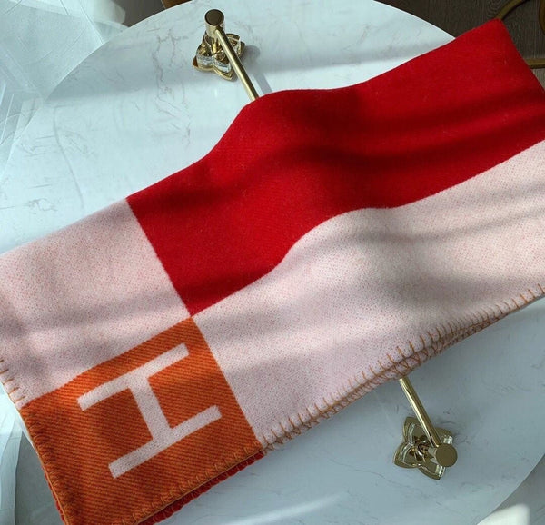 HM Avalon Throw Blanket Red Wool Cashmere