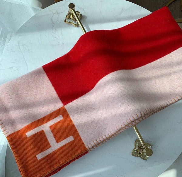 HM Avalon Throw Blanket Red Wool Cashmere