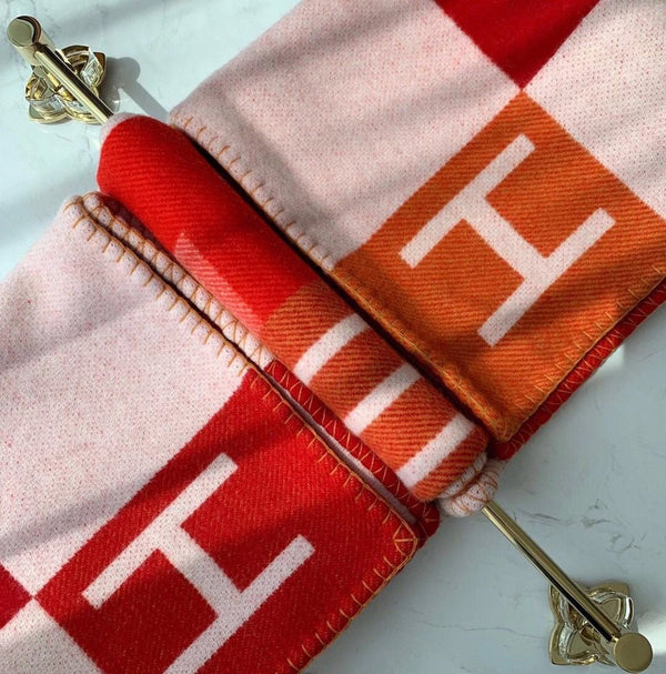 HM Avalon Throw Blanket Red Wool Cashmere