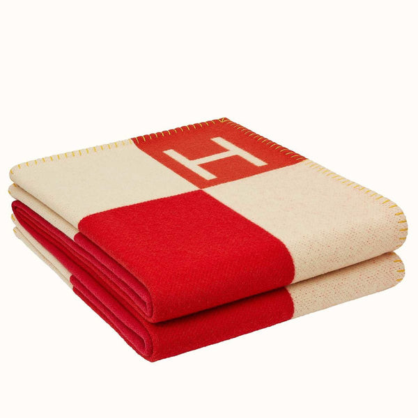 HM Avalon Throw Blanket Red Wool Cashmere