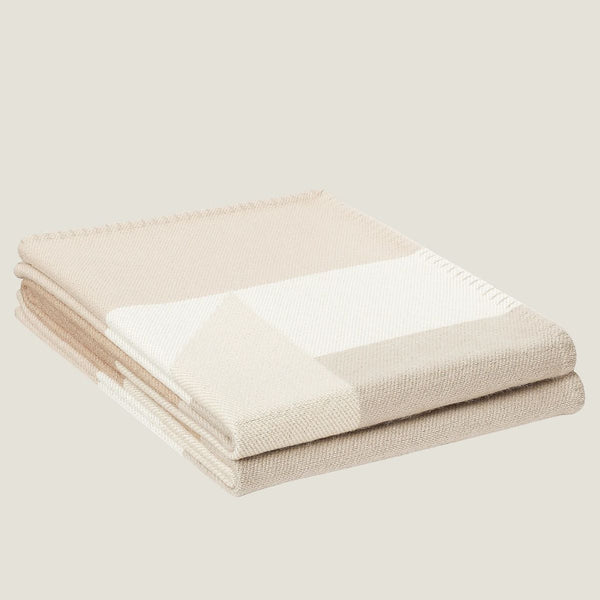 HM Drapeau Blanket Naturel and Grege Wool Cashmere