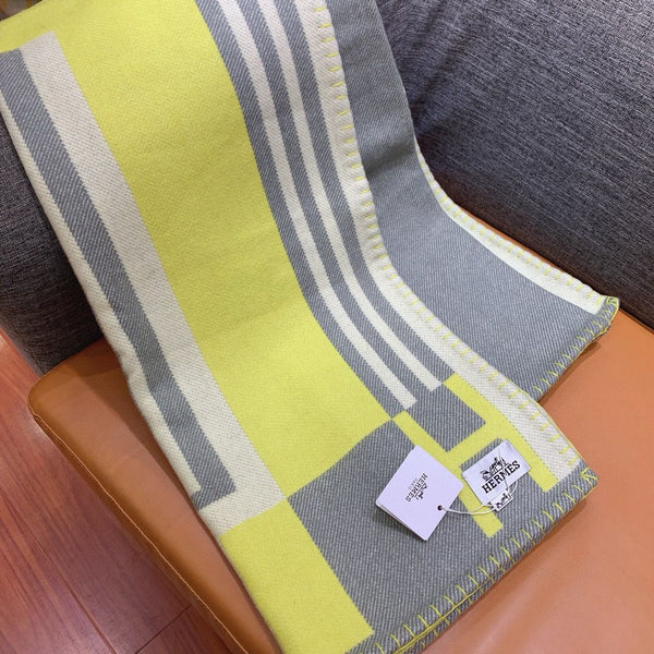 HM Ithaque Blanket Lime Wool Cashmere