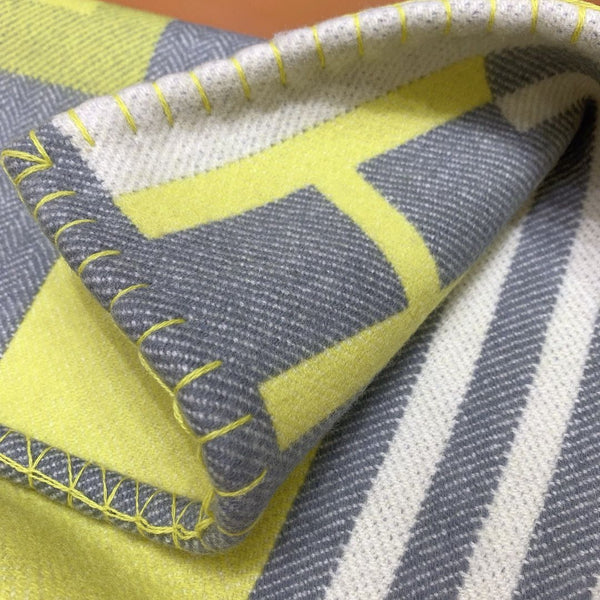 HM Ithaque Blanket Lime Wool Cashmere