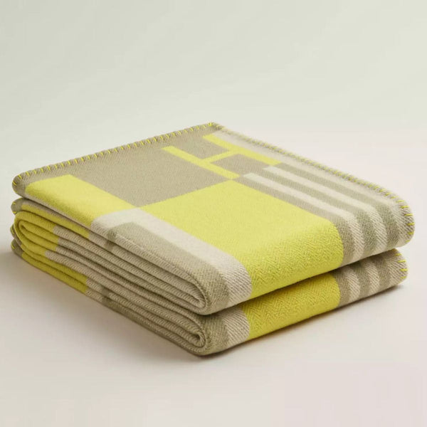 HM Ithaque Blanket Lime Wool Cashmere