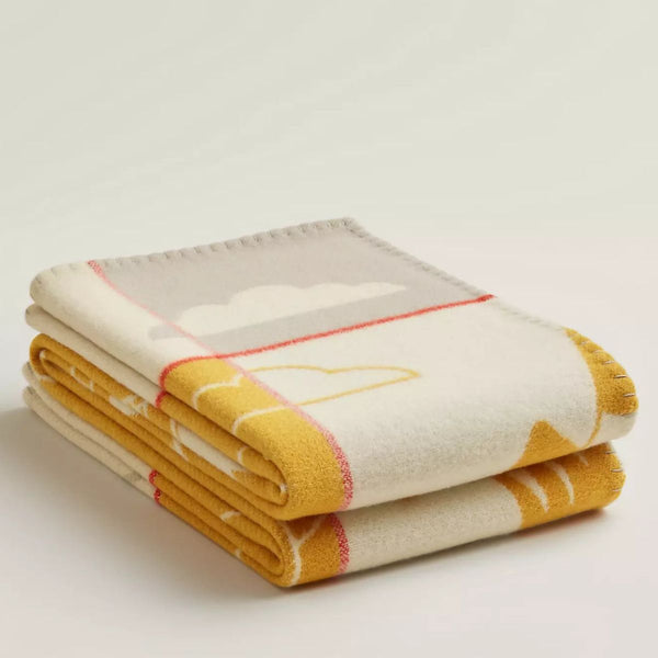 HM Avalon Epopee Blanket Jaune Wool Cashmere
