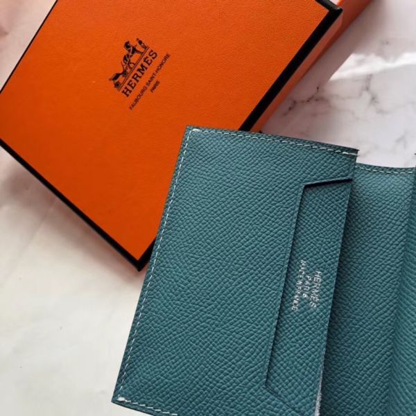 HM Bearn 10cm Mini Wallet In Blue Jean Epsom Leather