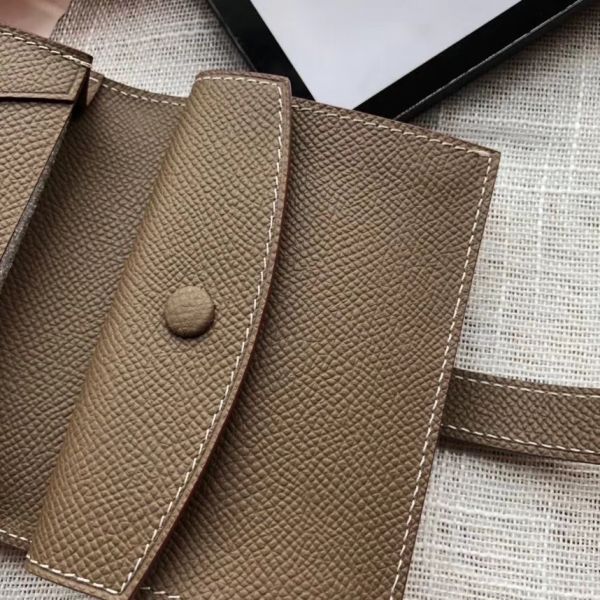 HM Bearn 10cm Mini Wallet In Taupe Epsom Leather