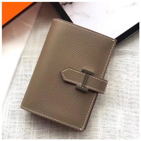 HM Bearn 10cm Mini Wallet In Taupe Epsom Leather